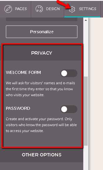Managing your privacy settings