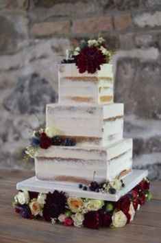Square naked cake