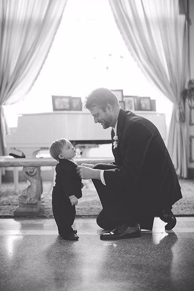 Groom and son moment