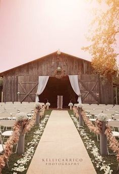 Barn Ceremony Aisle Decor