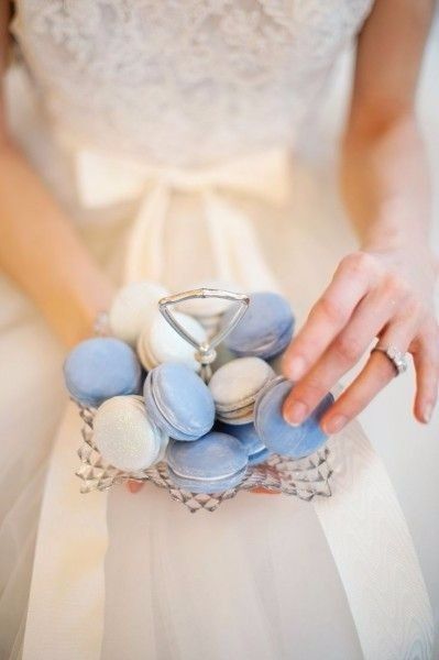 Dusty Blue Macarons