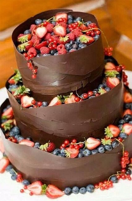 Wedding Fruit Chocolate Cake