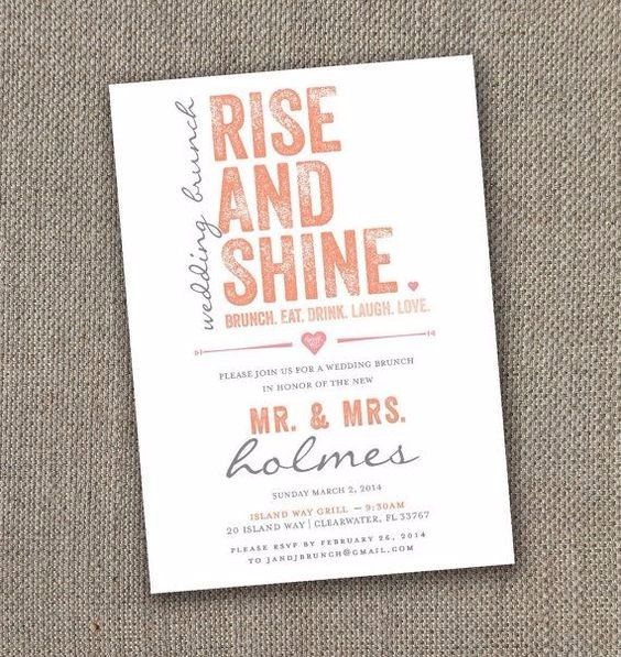 Rise and Shine Brunch Wedding Invitation