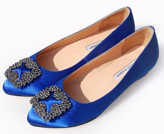 Flat Blue Manolo Shoes