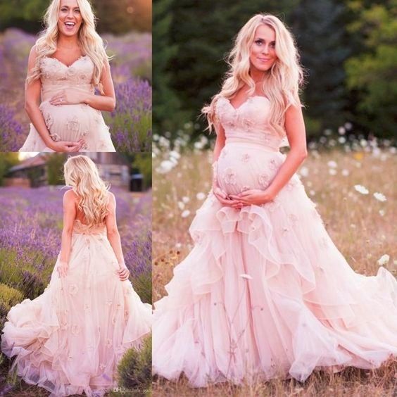 Pink A-Line Maternity Dress