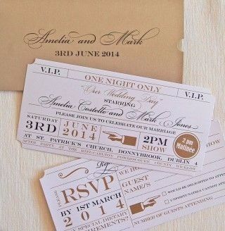 Wedding Ticket Invite