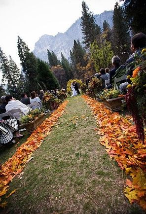 Wedding ceremony decorations for Fall