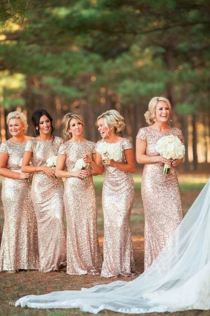 Gold Sequin Bridesmaids