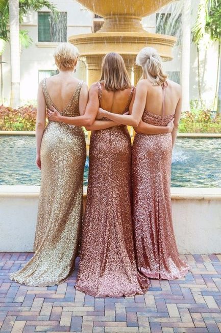 Sequin Gold Pink Bridemaids