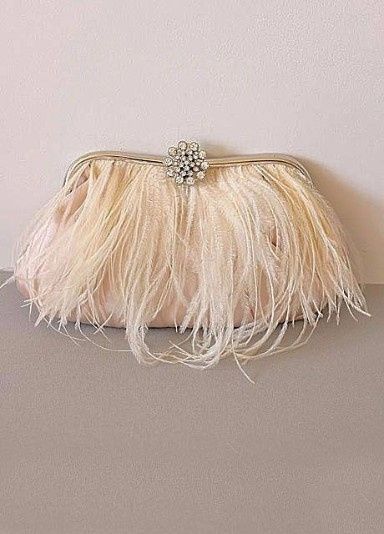 Feather Wedding Clutch