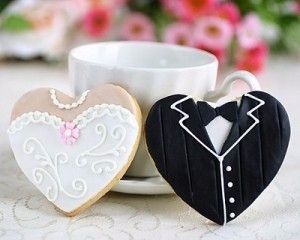 Bride and groom cookies