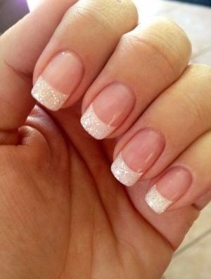 French Manicure Glitter