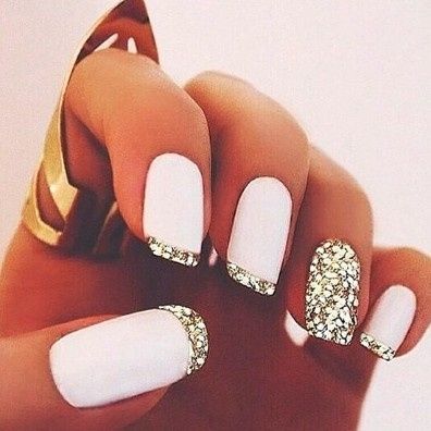 Gold and Pink Manicure