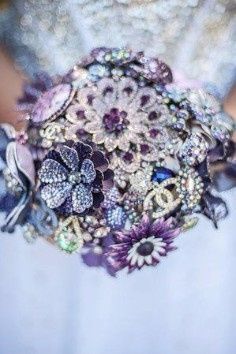 Purple Brooch Bouquet