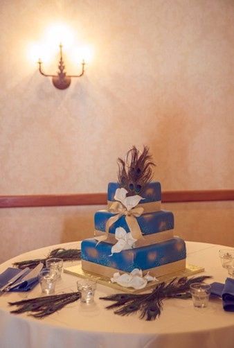 Peacock Inspired Wedding Cake