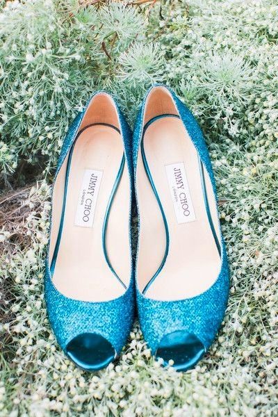 Blue Sparkly Flats