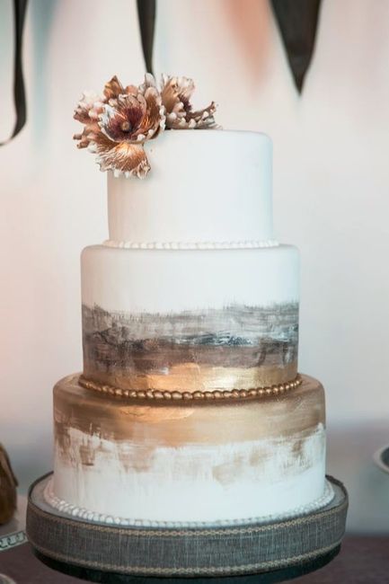 Gold Silver Wedding Cake