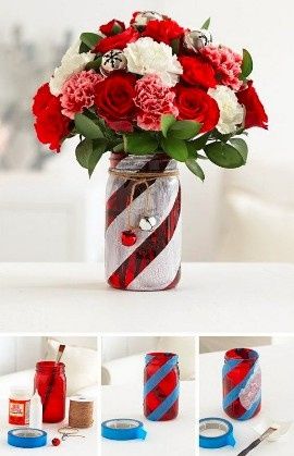 White Red Mason Jar