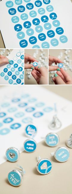 DIY Blue Personalized Hershey Kisses