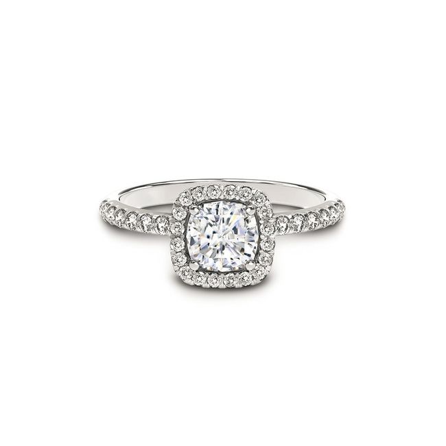 Square Halo Diamond Ring