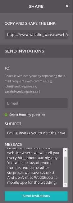 Custom e-mail invite