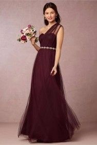 One Shoulder Burgundy