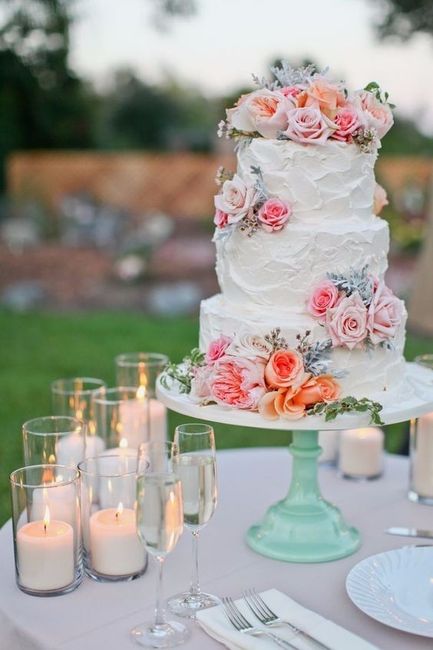 Floral spring wedding cakes