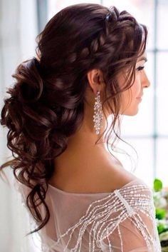 Ponytail with braids and curls