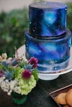 Starry night wedding cake