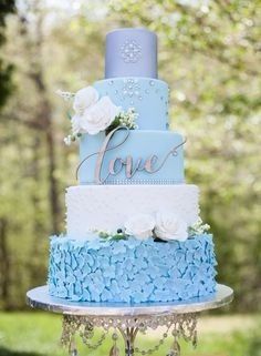 Elegant blue cake