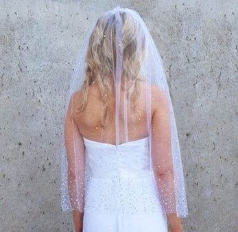 Tulle veil with crystals