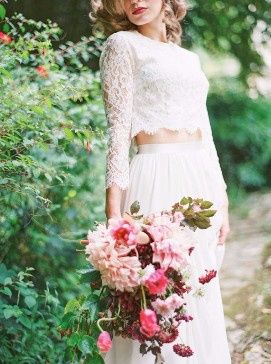 Crop top wedding dress