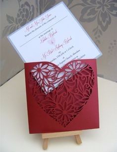 Heart Laser cut invitation