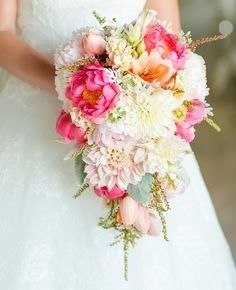 Cascade peony bouquet