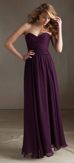 Long plum flowy dress