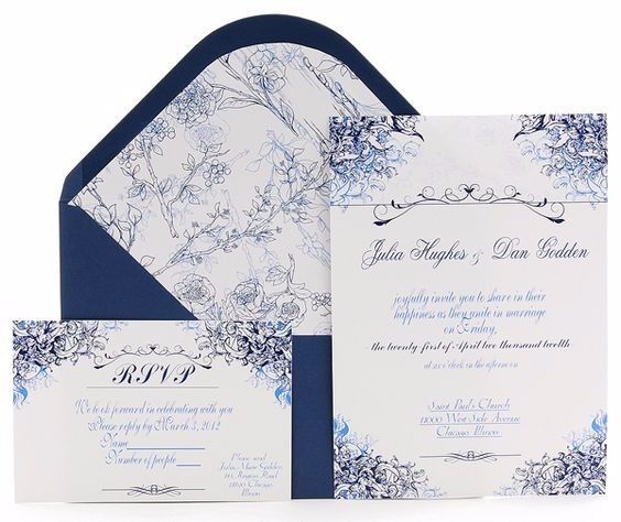 Blue wedding invite