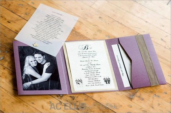 Purple wedding invite