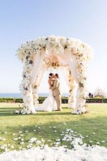 White flowers arch