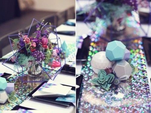 Modern shapes centerpieces