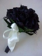 Black rose buds bouquet