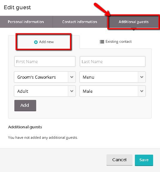 Add new additional guest