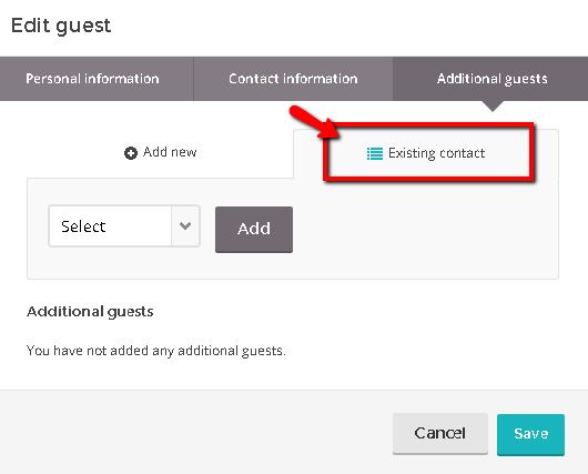 Select existing guest as a companion