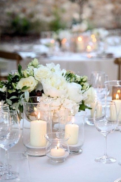 Elegant candles centerpieces