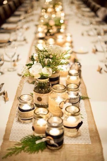 Barn wedding candles