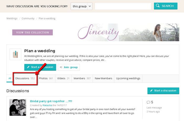 Click on the discussions tab