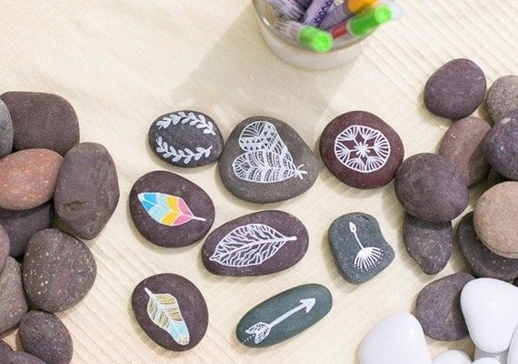 Stones with a written message