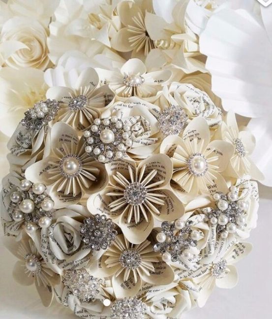 Origami and brooch bouquet