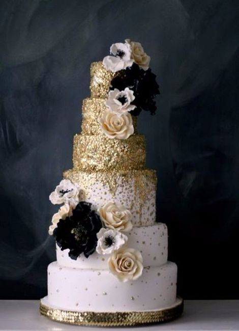 Gold and Black Wedding Cake