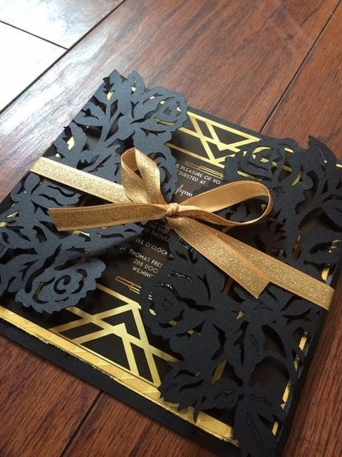 Wedding Invitation Gold and Black