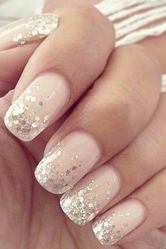 Glitter french manicure